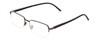 Profile View of Calabria 784 Men Rectangular Semi-Rimless Reading Glasses in Matte Gunmetal 50mm