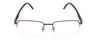 Front View of Calabria 784 Men Rectangular Semi-Rimless Reading Glasses in Matte Gunmetal 50mm