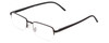 Profile View of Calabria 784 Men Rectangular Semi-Rimless Designer Reading Glasses in Black 50mm