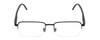Front View of Calabria 784 Men Rectangular Semi-Rimless Designer Reading Glasses in Black 50mm