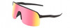 Profile View of Coyote Rattler Unisex Sport Shield Designer Sunglasses in Black/Red Mirror 70 mm