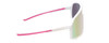 Side View of Coyote Mamba Unisex Shield Polarized Sunglasses in White Pink & Gold Mirror 57mm