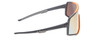 Side View of Coyote Disruptor Unisex Designer Sunglasses in Gray Orange/Champagne Mirror 70mm