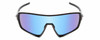 Front View of Coyote Kaos Unisex Sports Shield Designer Sunglasses Black/Ice Blue Mirror 65 mm