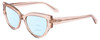 Profile View of SITO SHADES ALLNIGHTER Designer Progressive Lens Blue Light Blocking Eyeglasses in Sirocco Pink Crystal Ladies Cat Eye Full Rim Acetate 56 mm