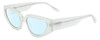 Profile View of SITO SHADES AXIS Designer Blue Light Blocking Eyeglasses in Mercury White Grey Crystal Ladies Square Full Rim Acetate 55 mm