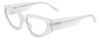 Profile View of SITO SHADES AXIS Designer Blue Light Blocking Eyeglasses in Mercury White Grey Crystal Ladies Square Full Rim Acetate 55 mm