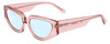 Profile View of SITO SHADES AXIS Designer Blue Light Blocking Eyeglasses in Rosewater Pink Crystal Ladies Square Full Rim Acetate 55 mm