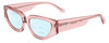 Profile View of SITO SHADES AXIS Designer Progressive Lens Blue Light Blocking Eyeglasses in Rosewater Pink Crystal Ladies Square Full Rim Acetate 55 mm