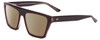 Profile View of SITO SHADES BENDER Designer Polarized Reading Sunglasses with Custom Cut Powered Amber Brown Lenses in Black Crystal Ladies Rectangular Full Rim Acetate 57 mm