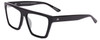 Profile View of SITO SHADES BENDER Designer Progressive Lens Prescription Rx Eyeglasses in Black Ladies Rectangular Full Rim Acetate 57 mm