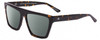 Profile View of SITO SHADES BENDER Designer Polarized Reading Sunglasses with Custom Cut Powered Smoke Grey Lenses in Demi-Tortoise Havana Ladies Rectangular Full Rim Acetate 57 mm