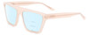 Profile View of SITO SHADES BENDER Designer Progressive Lens Blue Light Blocking Eyeglasses in Vanilla Pink Crystal Ladies Rectangular Full Rim Acetate 57 mm
