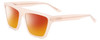 Profile View of SITO SHADES BENDER Designer Polarized Sunglasses with Custom Cut Red Mirror Lenses in Vanilla Pink Crystal Ladies Rectangular Full Rim Acetate 57 mm
