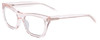 Profile View of SITO SHADES BREAK OF DAWN Designer Reading Eye Glasses in Dew Clear Pink Crystal Unisex Square Full Rim Acetate 54 mm