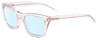 Profile View of SITO SHADES BREAK OF DAWN Designer Blue Light Blocking Eyeglasses in Dew Clear Pink Crystal Unisex Square Full Rim Acetate 54 mm