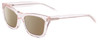 Profile View of SITO SHADES BREAK OF DAWN Designer Polarized Sunglasses with Custom Cut Amber Brown Lenses in Dew Clear Pink Crystal Unisex Square Full Rim Acetate 54 mm