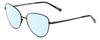 Profile View of SITO SHADES CANDI Designer Blue Light Blocking Eyeglasses in Matte Black Unisex Pilot Full Rim Metal 59 mm