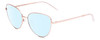 Profile View of SITO SHADES CANDI Designer Blue Light Blocking Eyeglasses in Rose Gold Unisex Pilot Full Rim Metal 59 mm