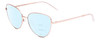 Profile View of SITO SHADES CANDI Designer Progressive Lens Blue Light Blocking Eyeglasses in Rose Gold Unisex Pilot Full Rim Metal 59 mm