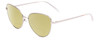 Profile View of SITO SHADES CANDI Designer Polarized Reading Sunglasses with Custom Cut Powered Sun Flower Yellow Lenses in Silver Unisex Pilot Full Rim Metal 59 mm