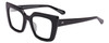Profile View of SITO SHADES CULT VISION Designer Progressive Lens Blue Light Blocking Eyeglasses in Black Ladies Cat Eye Full Rim Acetate 51 mm