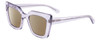 Profile View of SITO SHADES CULT VISION Designer Polarized Reading Sunglasses with Custom Cut Powered Amber Brown Lenses in Cosmic Purple Crystal Ladies Cat Eye Full Rim Acetate 51 mm