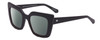 Profile View of SITO SHADES CULT VISION Designer Polarized Sunglasses with Custom Cut Smoke Grey Lenses in Matte Black Ladies Cat Eye Full Rim Acetate 51 mm