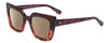Profile View of SITO SHADES CULT VISION Designer Polarized Reading Sunglasses with Custom Cut Powered Amber Brown Lenses in Rosewood Purple Tortoise Ladies Cat Eye Full Rim Acetate 51 mm