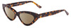 Profile View of SITO SHADES DIRTY EPIC Designer Polarized Reading Sunglasses with Custom Cut Powered Amber Brown Lenses in Honey Brown Tortoise Havana Ladies Cat Eye Full Rim Acetate 55 mm