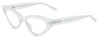 Profile View of SITO SHADES DIRTY EPIC Designer Progressive Lens Blue Light Blocking Eyeglasses in Mercury White Grey Crystal Ladies Cat Eye Full Rim Acetate 55 mm