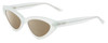 Profile View of SITO SHADES DIRTY EPIC Designer Polarized Reading Sunglasses with Custom Cut Powered Amber Brown Lenses in Mercury White Grey Crystal Ladies Cat Eye Full Rim Acetate 55 mm