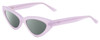 Profile View of SITO SHADES DIRTY EPIC Designer Polarized Sunglasses with Custom Cut Smoke Grey Lenses in Wild Orchid Purple Crystal Ladies Cat Eye Full Rim Acetate 55 mm
