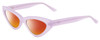 Profile View of SITO SHADES DIRTY EPIC Designer Polarized Sunglasses with Custom Cut Red Mirror Lenses in Wild Orchid Purple Crystal Ladies Cat Eye Full Rim Acetate 55 mm