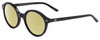 Profile View of SITO SHADES DIXON Designer Polarized Reading Sunglasses with Custom Cut Powered Sun Flower Yellow Lenses in Black  Unisex Round Full Rim Acetate 52 mm