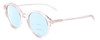 Profile View of SITO SHADES DIXON Designer Progressive Lens Blue Light Blocking Eyeglasses in Dew Clear Pink Crystal Unisex Round Full Rim Acetate 52 mm