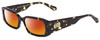 Profile View of SITO SHADES ELECTRO VISION Designer Polarized Sunglasses with Custom Cut Red Mirror Lenses in Limeade Black Yellow Tortoise Unisex Square Full Rim Acetate 56 mm