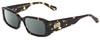 Profile View of SITO SHADES ELECTRO VISION Designer Polarized Reading Sunglasses with Custom Cut Powered Smoke Grey Lenses in Limeade Black Yellow Tortoise Unisex Square Full Rim Acetate 56 mm