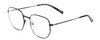Profile View of SITO SHADES ETERNAL Designer Progressive Lens Blue Light Blocking Eyeglasses in Matte Black Unisex Square Full Rim Metal 52 mm
