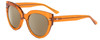 Profile View of SITO SHADES GOOD LIFE Designer Polarized Reading Sunglasses with Custom Cut Powered Amber Brown Lenses in Amber Orange Crystal Ladies Round Full Rim Acetate 54 mm