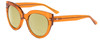 Profile View of SITO SHADES GOOD LIFE Designer Polarized Reading Sunglasses with Custom Cut Powered Sun Flower Yellow Lenses in Amber Orange Crystal Ladies Round Full Rim Acetate 54 mm