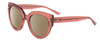 Profile View of SITO SHADES GOOD LIFE Designer Polarized Reading Sunglasses with Custom Cut Powered Amber Brown Lenses in Desert Flower Pink Crystal Ladies Round Full Rim Acetate 54 mm