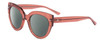 Profile View of SITO SHADES GOOD LIFE Designer Polarized Reading Sunglasses with Custom Cut Powered Smoke Grey Lenses in Desert Flower Pink Crystal Ladies Round Full Rim Acetate 54 mm