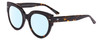 Profile View of SITO SHADES GOOD LIFE Designer Blue Light Blocking Eyeglasses in Demi-Tortoise Havana Ladies Round Full Rim Acetate 54 mm