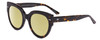 Profile View of SITO SHADES GOOD LIFE Designer Polarized Reading Sunglasses with Custom Cut Powered Sun Flower Yellow Lenses in Demi-Tortoise Havana Ladies Round Full Rim Acetate 54 mm