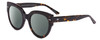 Profile View of SITO SHADES GOOD LIFE Designer Polarized Reading Sunglasses with Custom Cut Powered Smoke Grey Lenses in Demi-Tortoise Havana Ladies Round Full Rim Acetate 54 mm