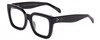 Profile View of SITO SHADES HARLOW Designer Reading Eye Glasses in Black Ladies Square Full Rim Acetate 52 mm