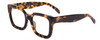 Profile View of SITO SHADES HARLOW Designer Blue Light Blocking Eyeglasses in Amber Tortoise Havana Ladies Square Full Rim Acetate 52 mm