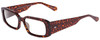 Profile View of SITO SHADES INNER VISION Designer Progressive Lens Blue Light Blocking Eyeglasses in Amber Cheetah Ladies Square Full Rim Acetate 56 mm