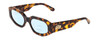 Profile View of SITO SHADES JUICY Designer Progressive Lens Blue Light Blocking Eyeglasses in Honey Tortoise Havana Ladies Square Full Rim Acetate 53 mm